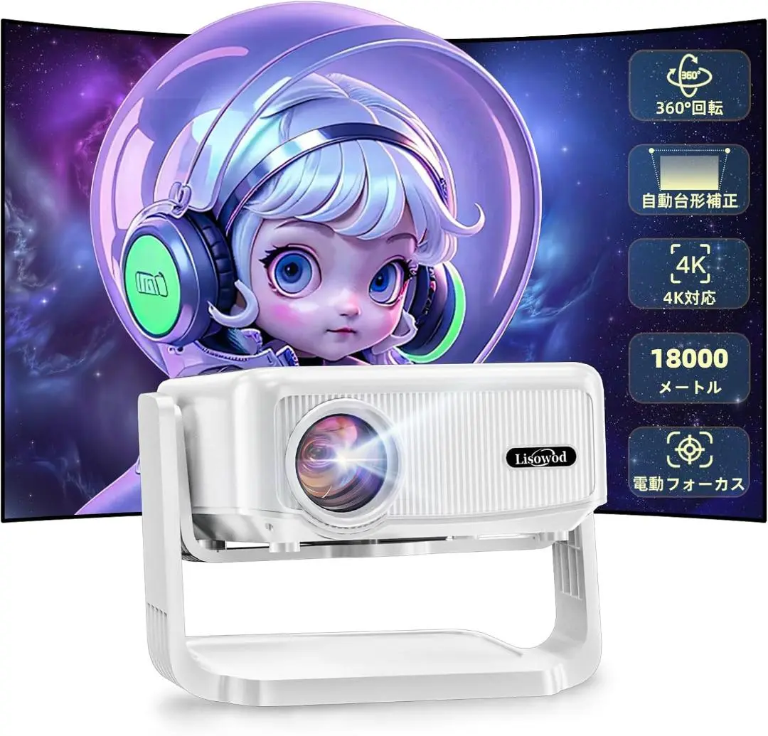 Lisowod miniプロジェクター 本体 ホワイト　中古 Lisowod miniプロジェクター 本体 ホワイト 中古 - メルカリ