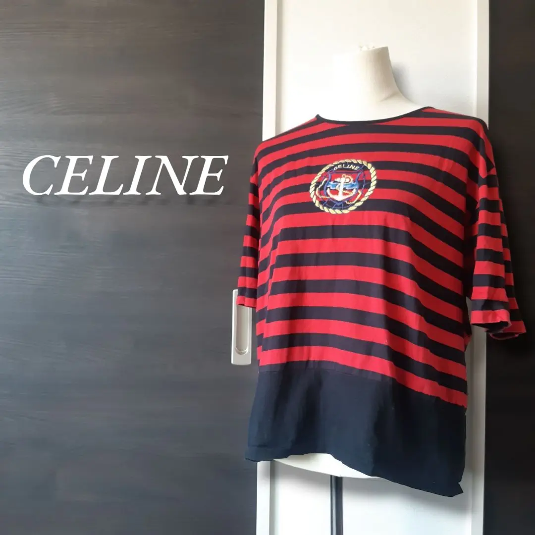 vintage CELINE Tシャツ　ボーダー　鎖柄　ボーダー 楽天市場】セリーヌ（柄ボーダー）（Tシャツ・カットソー