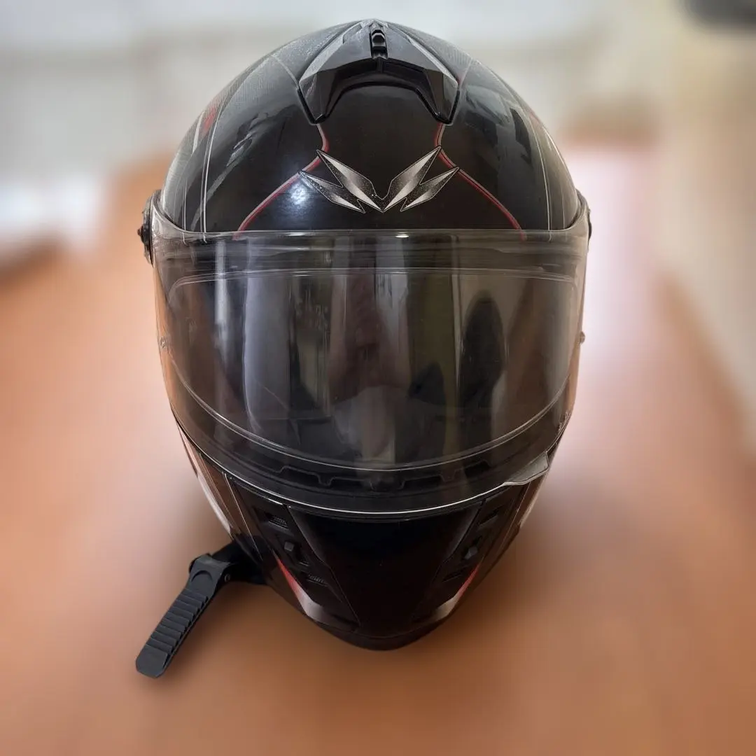 全罩式安全帽 黑色/紅色 的縮圖