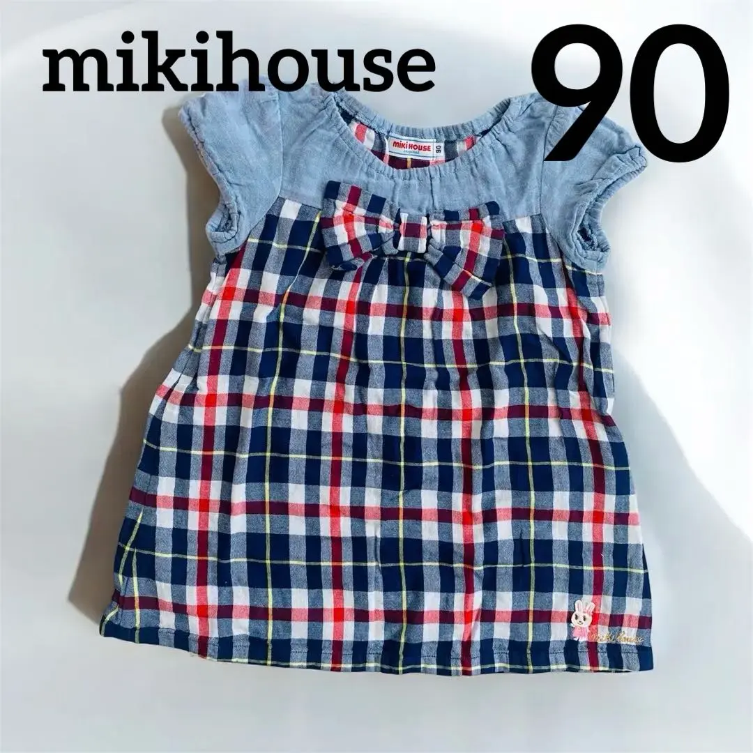 Thumbnail of Mikihouse Checkered Sleeveless Dress, 90