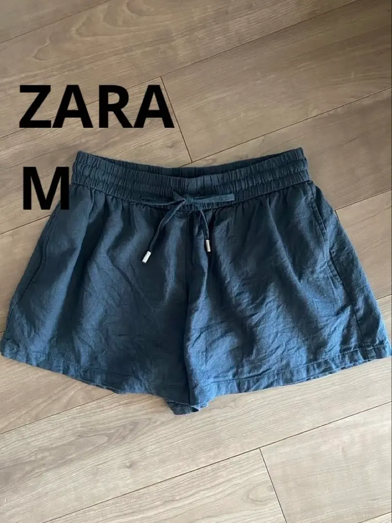 Thumbnail of ZARA Women's M Linen Blend Shorts Culottes 160