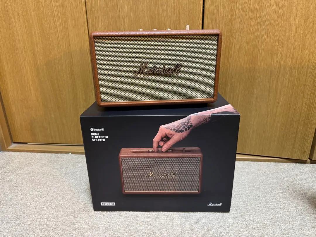 【ほぼ新品・未使用】一回使用Marshall スピーカー ACTON III Marshall ワイヤレスBluetoothスピーカー ブラック Acton III