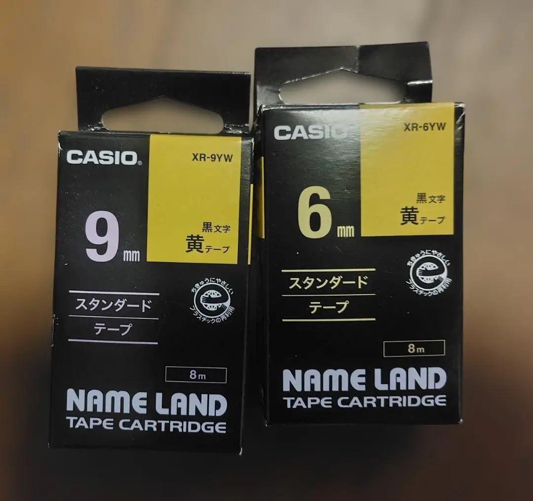 Thumbnail of CASIO NAME LAND Tape Cartridge, Yellow 9mm, Red 9mm