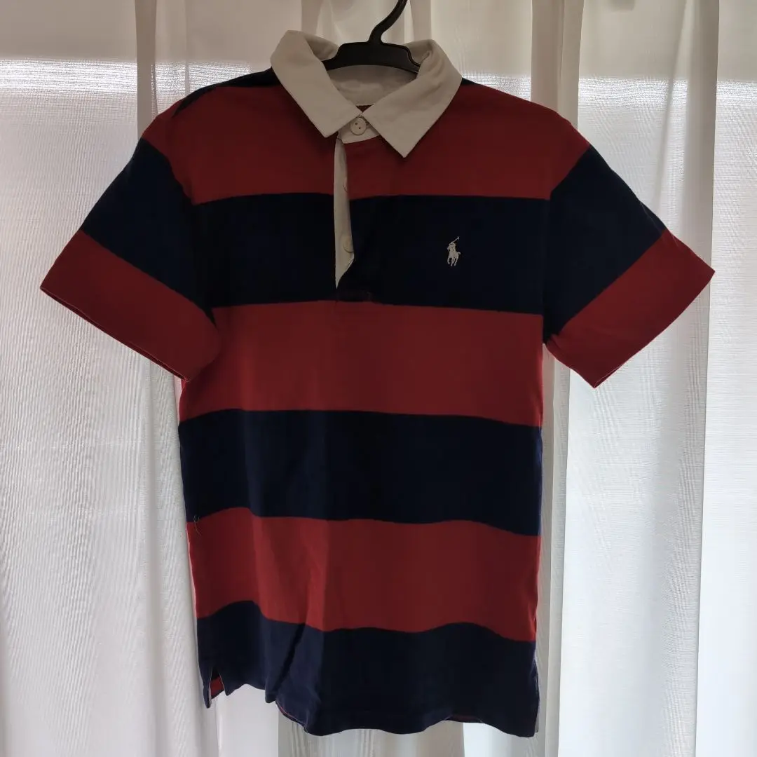 Thumbnail of Polo Ralph Lauren Red and Blue Striped Polo Shirt M