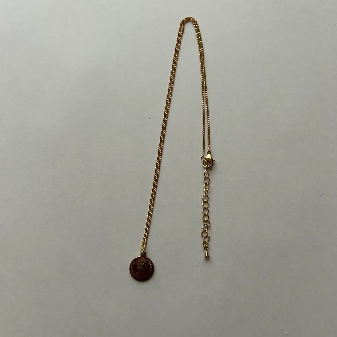 Thumbnail of Coin pendant gold necklace