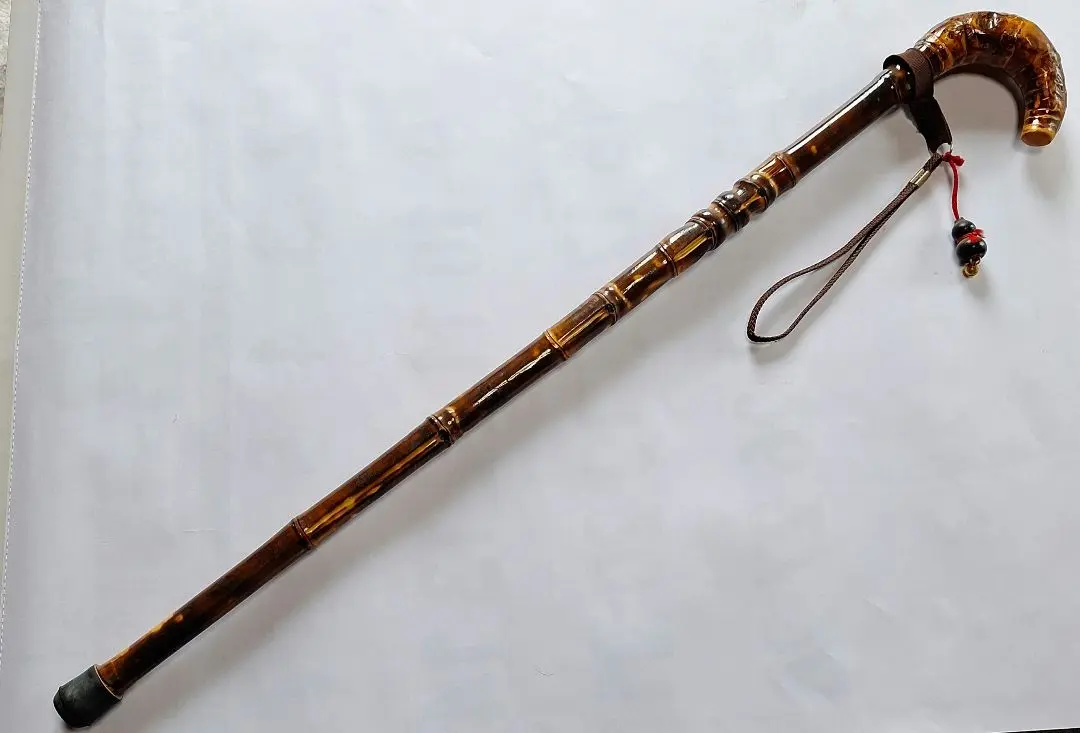 竹製の工芸品 漢字の刻印付き　竹杖 竹製の工芸品 漢字の刻印付き竹杖