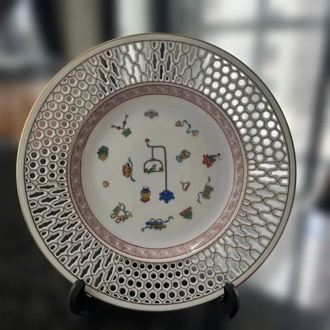 週末降價，赫倫德中國風 寶物集 裝飾盤 大師畫家簽名 的縮圖