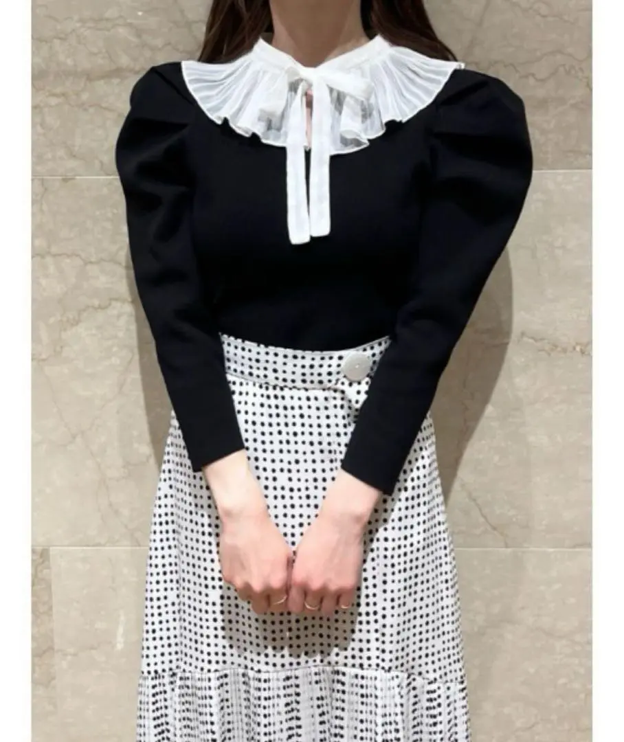 Thumbnail of Snidel Pleated Collar Knit Pullover