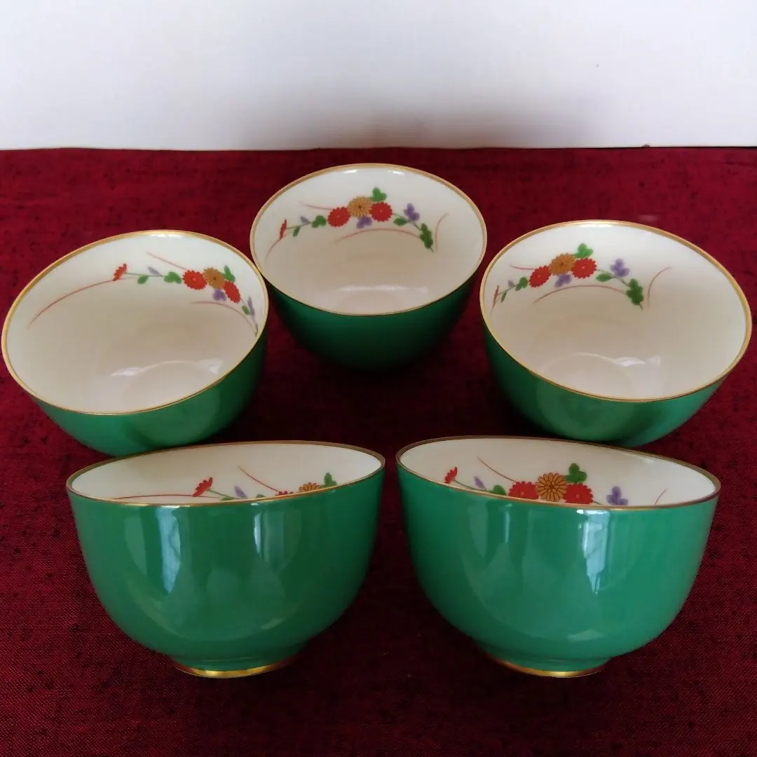 Thumbnail of Defective: Koransha Small Chrysanthemum Pattern Teacups - Set of 5
