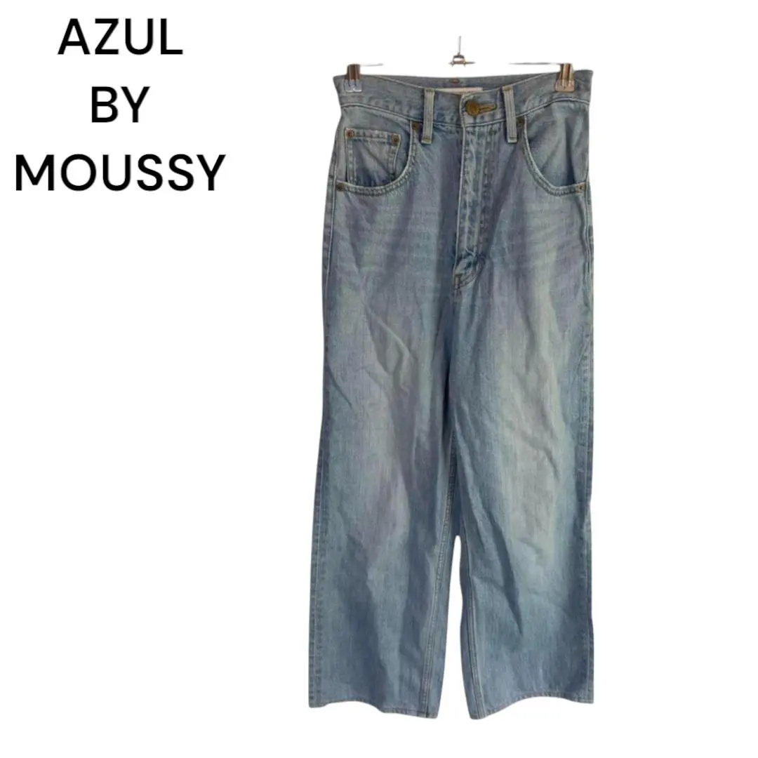 AZUL BY MOUSSY 高腰淺藍色直筒牛仔褲 的縮圖