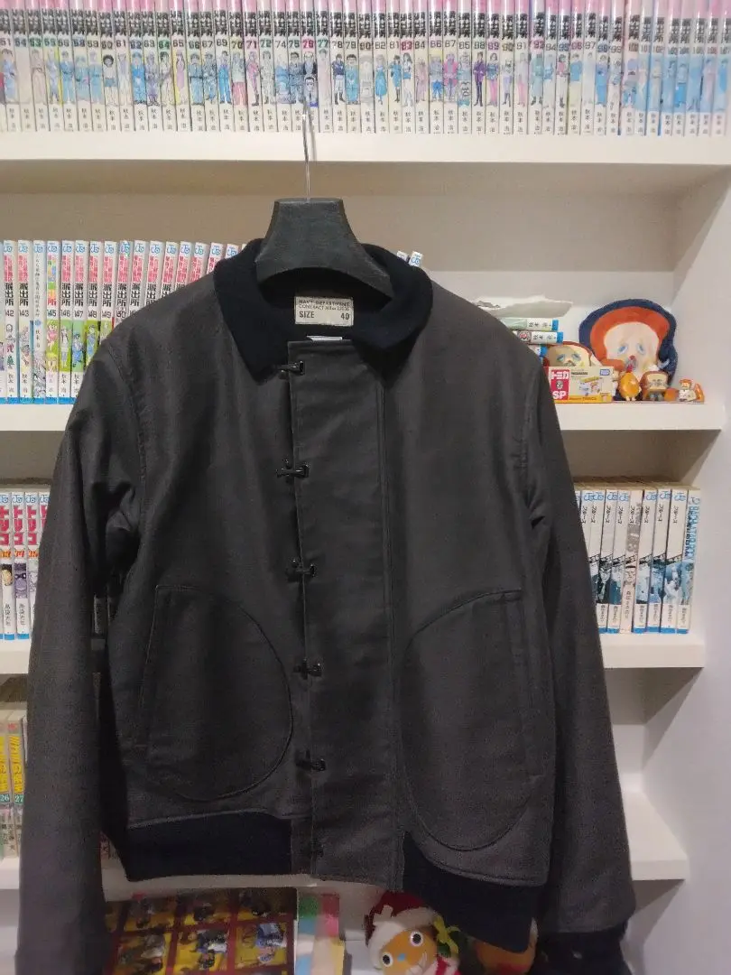 ウエアハウス N-1 デッキジャケット ネイビー プリントあり 40 L WAREHOUSE ウエアハウス N-1 ネイビー 海軍 デッキ 日本製