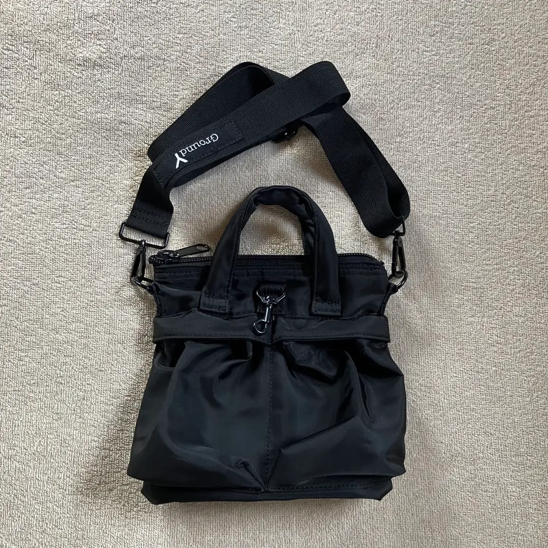 Ground Y ブラック ショルダーバック Ground Y [グラウンドワイ] Clasp Shoulder Bag＜がま口