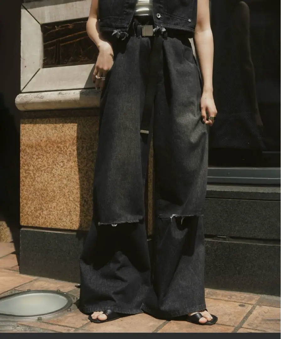 クヌマフ knuth marf ripped buggy denim pants ripped buggy denim pants/2color | KNUTH MARF
