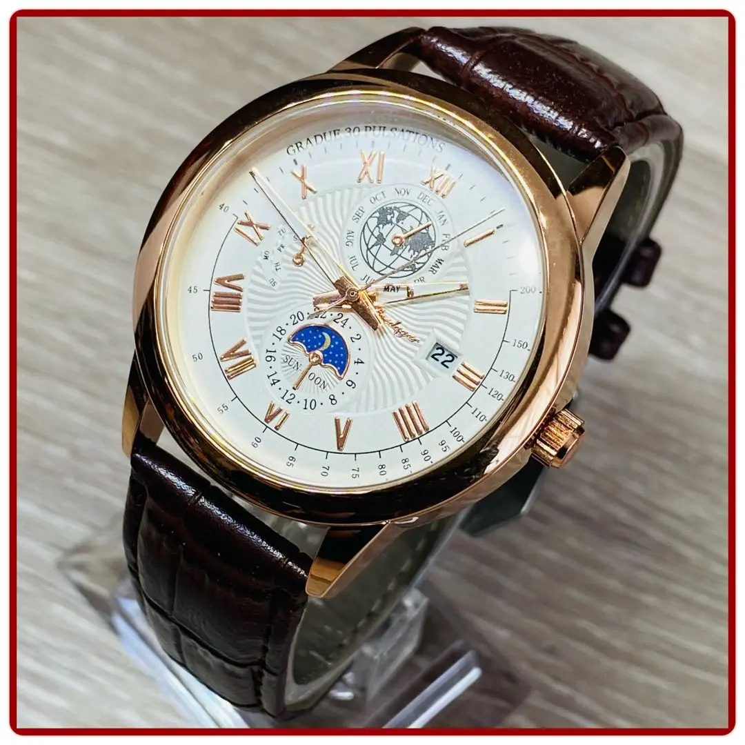 高品質 商務皮帶 男士 石英手錶 POEDAGAR 的縮圖