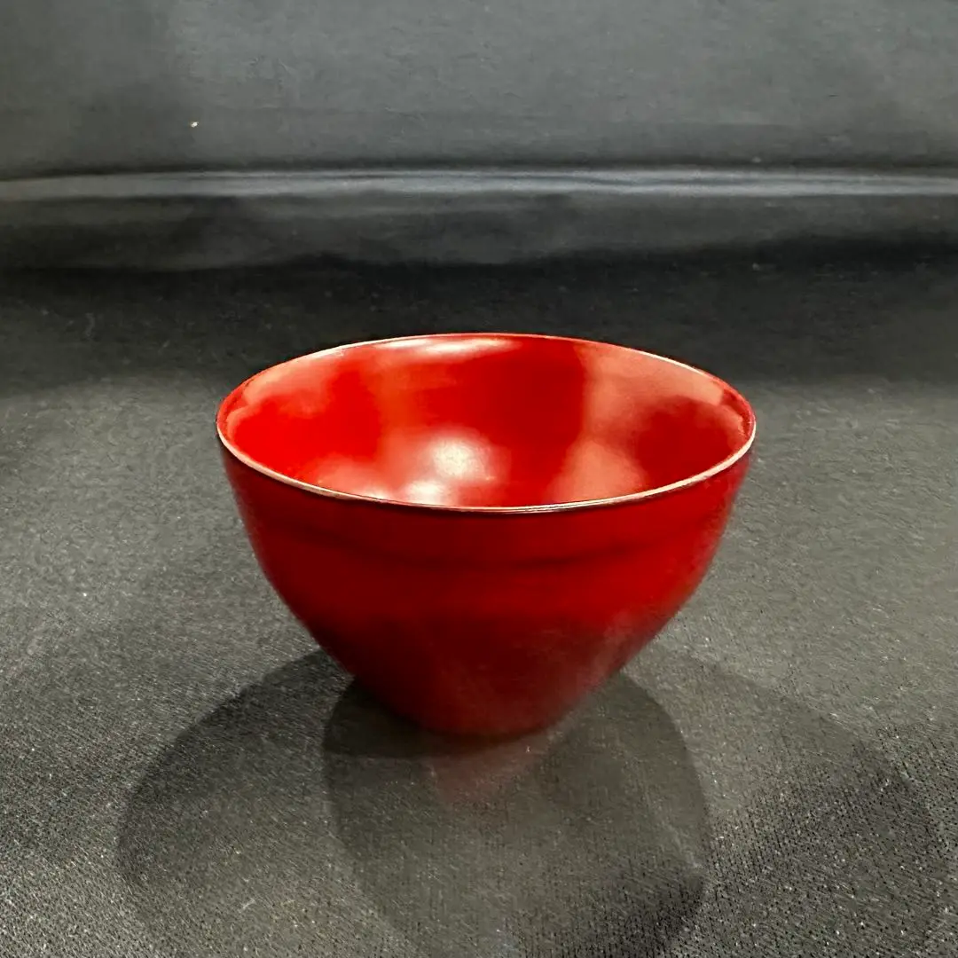角偉三郎作　朱塗平口椀 角偉三郎作 朱塗平口椀