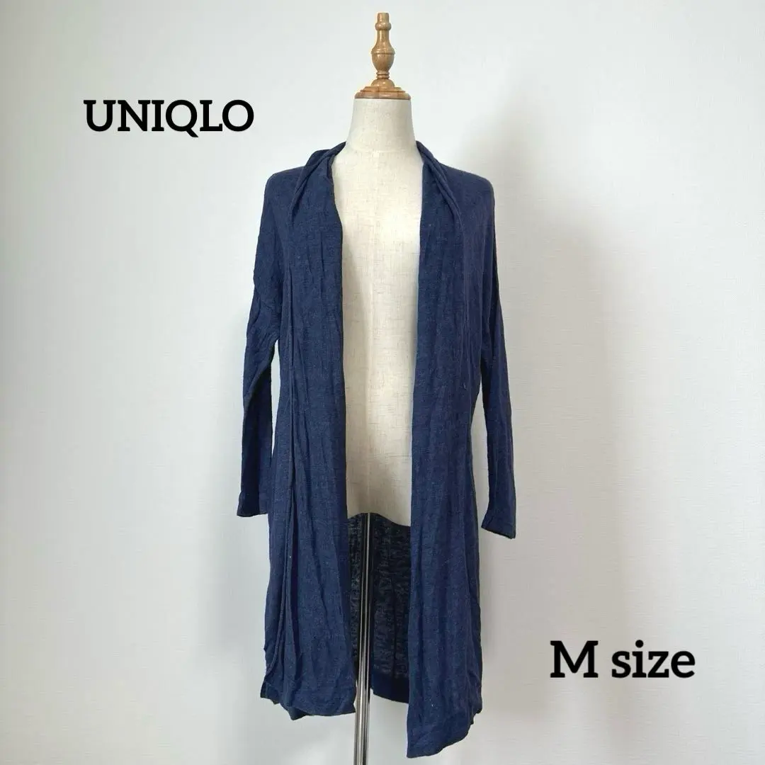 Thumbnail of UNIQLO Linen Blend Long Cardigan (Long Sleeve) 【M】Blue Lightweight Spring/Summer/Autumn