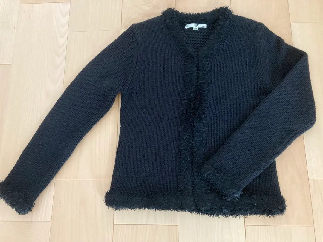 Thumbnail of 23区 Black Cardigan Size 32 Fringe Finish Excellent Condition Onward