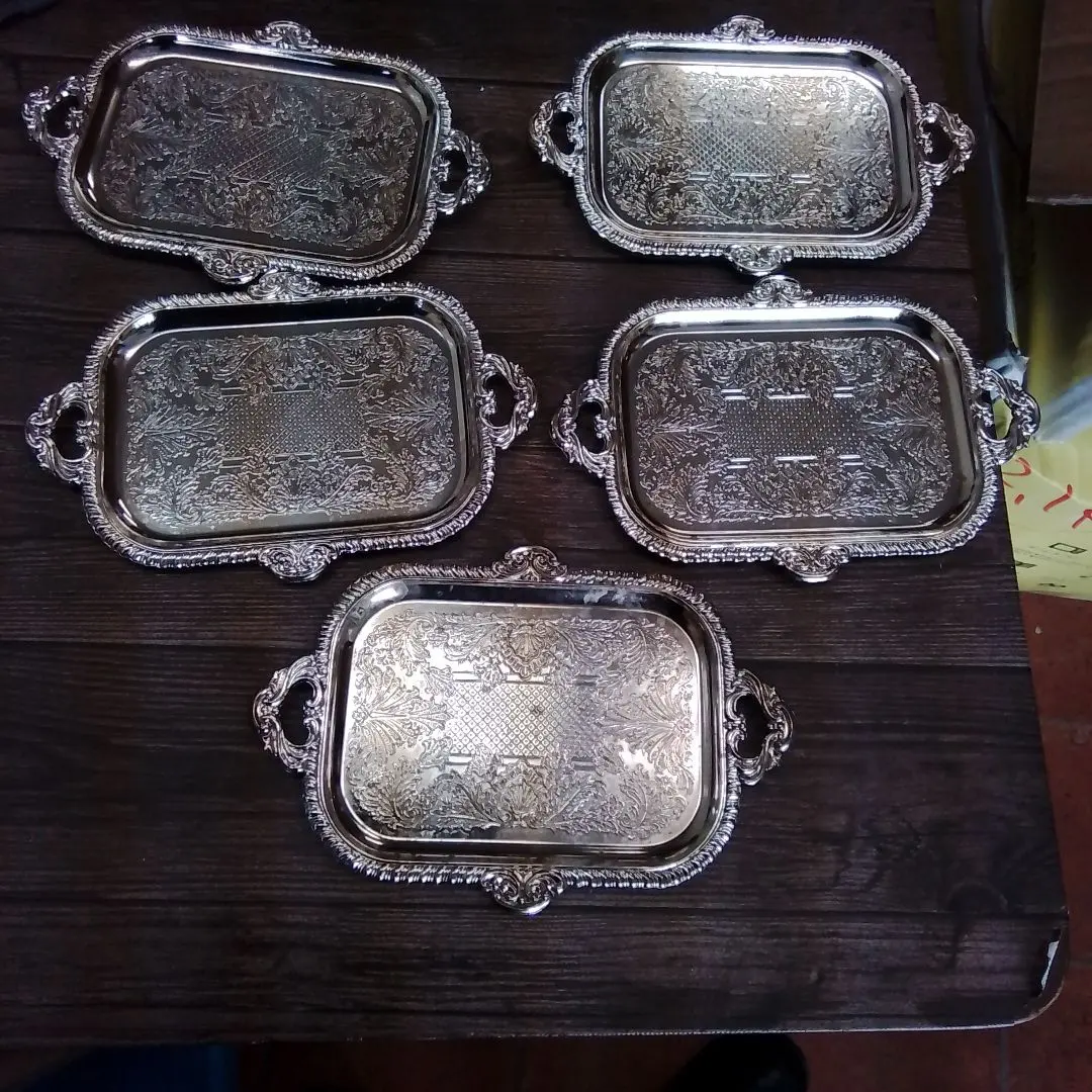Thumbnail of Set of five antique-style silver-plated casting plates