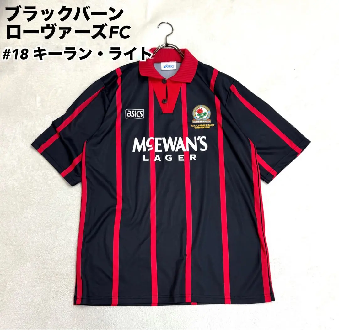 アンブロブラックバーン・ローヴァーズホームシャツLサイズ長袖 Size L Blackburn Rovers International Club Soccer Fan Shirts