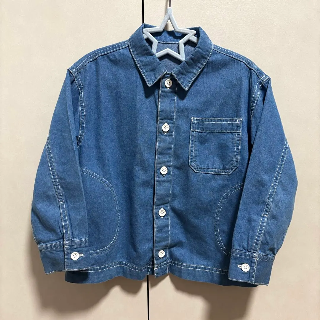 Thumbnail of MUJI Denim Blue Long Sleeve Shirt 110cm