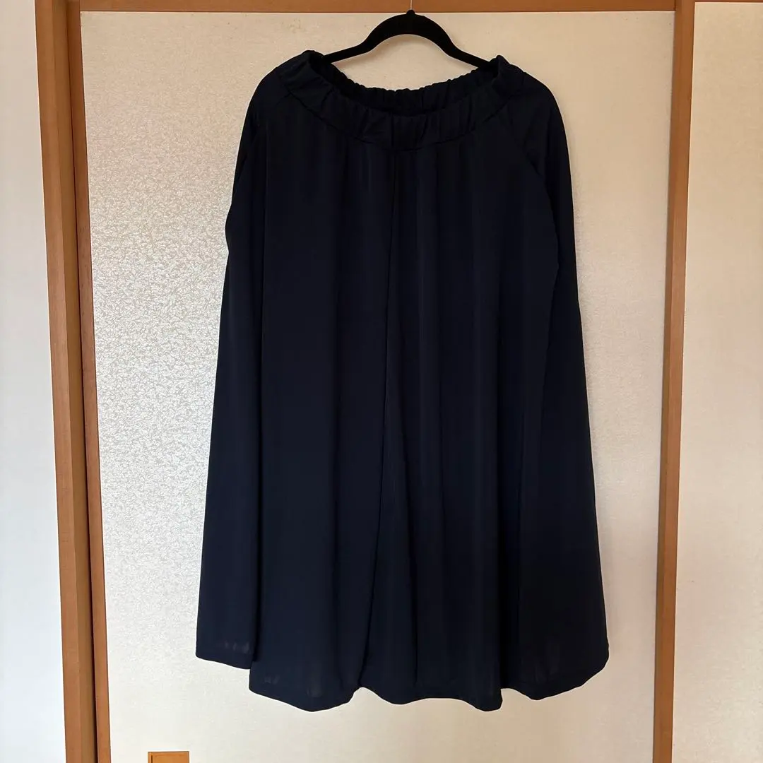 Thumbnail of Navy flared skirt with elastic waist