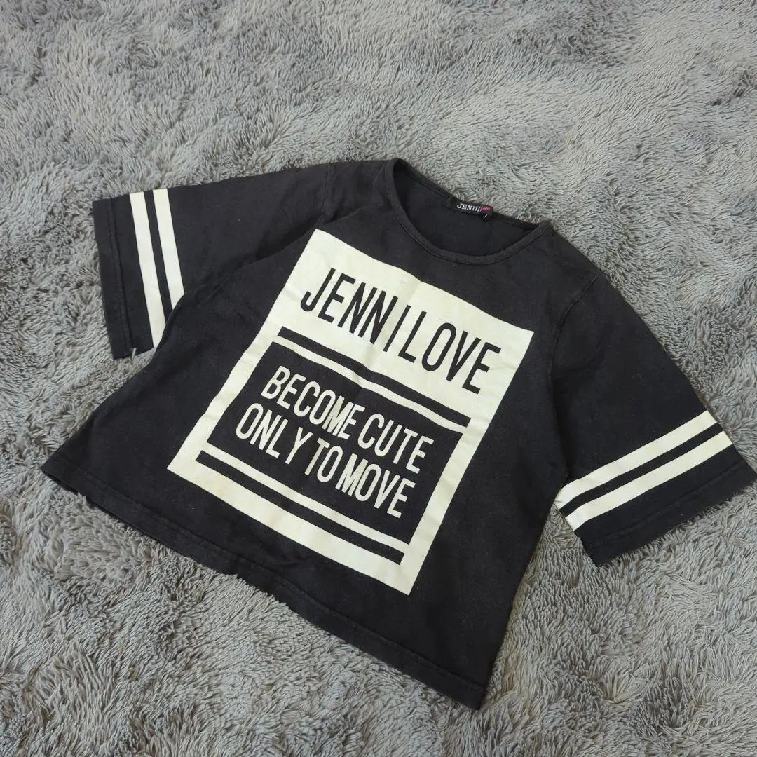 Thumbnail of ★bk067 JENNILOVE Jenni Love 【150】 Popular Black Short Sleeve Logo T-shirt
