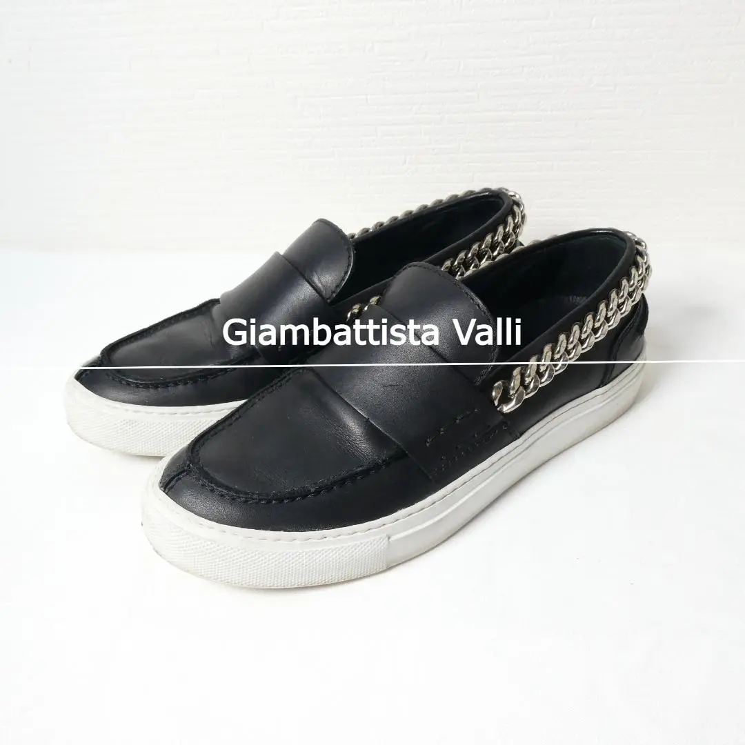 GIAMBATTISTA VALLIビジュー装飾 シューズ 黒 GIAMBATTISTA VALLIビジュー装飾 シューズ 黒