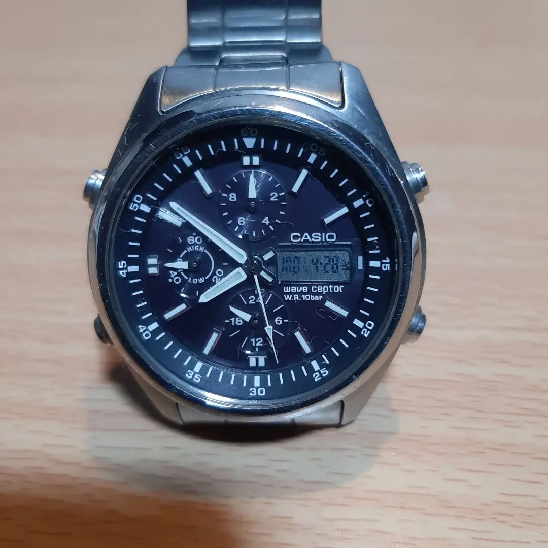 CASIO 3731 アナログ・デジタル時計 WR-105M Casio WR-105M Digital Analog Watch Water Resistant 3731 Used