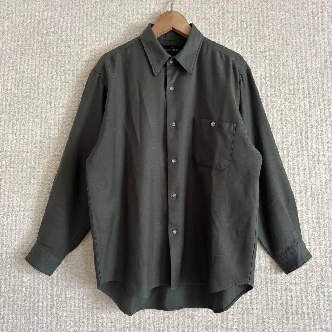 Thumbnail of Claudio Valentino Regular Shirt Simple Solid Long Sleeve Moss Green