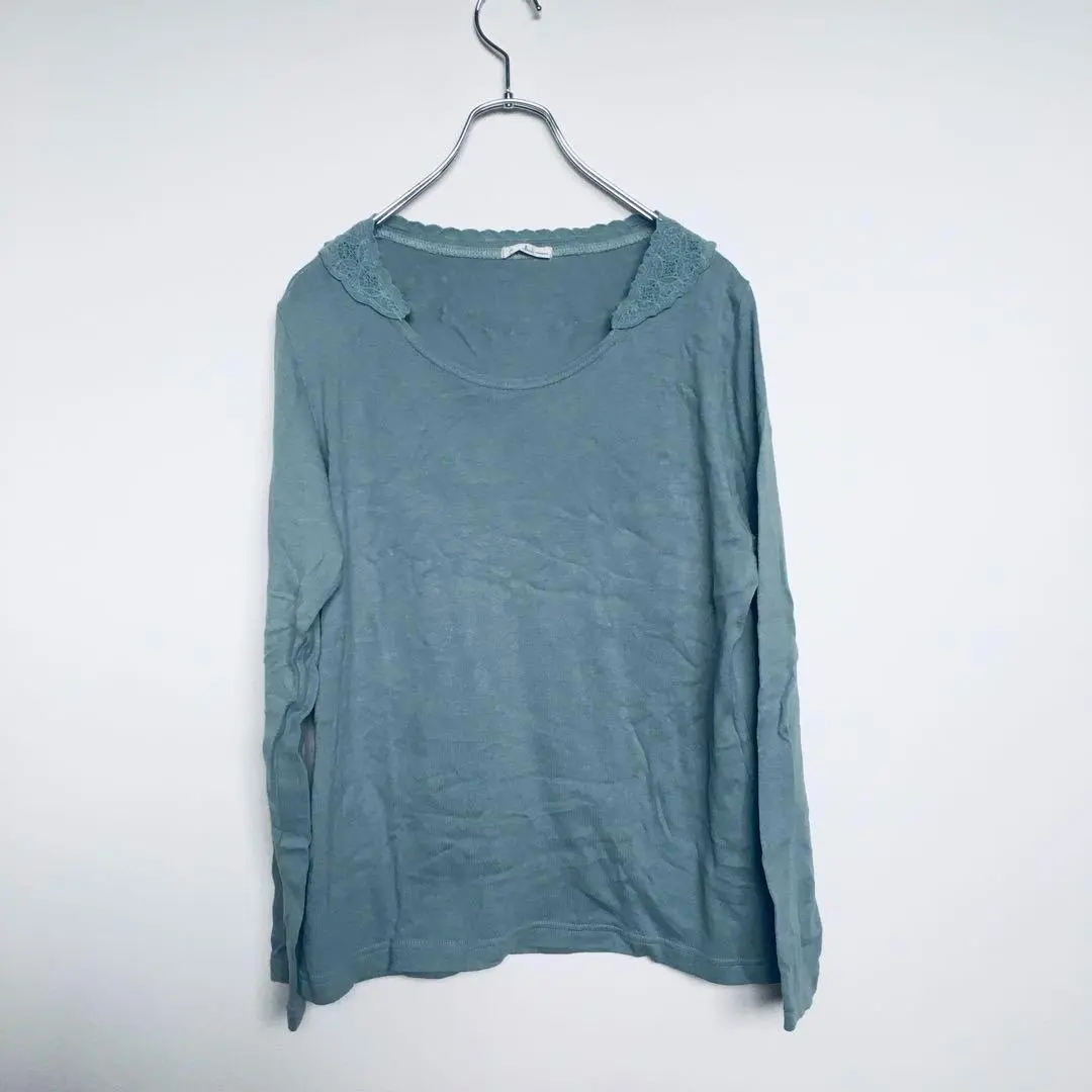 Thumbnail of Sunny Clouds, Dusty Green, Long Sleeve, Lace, 100% Cotton, LL Size