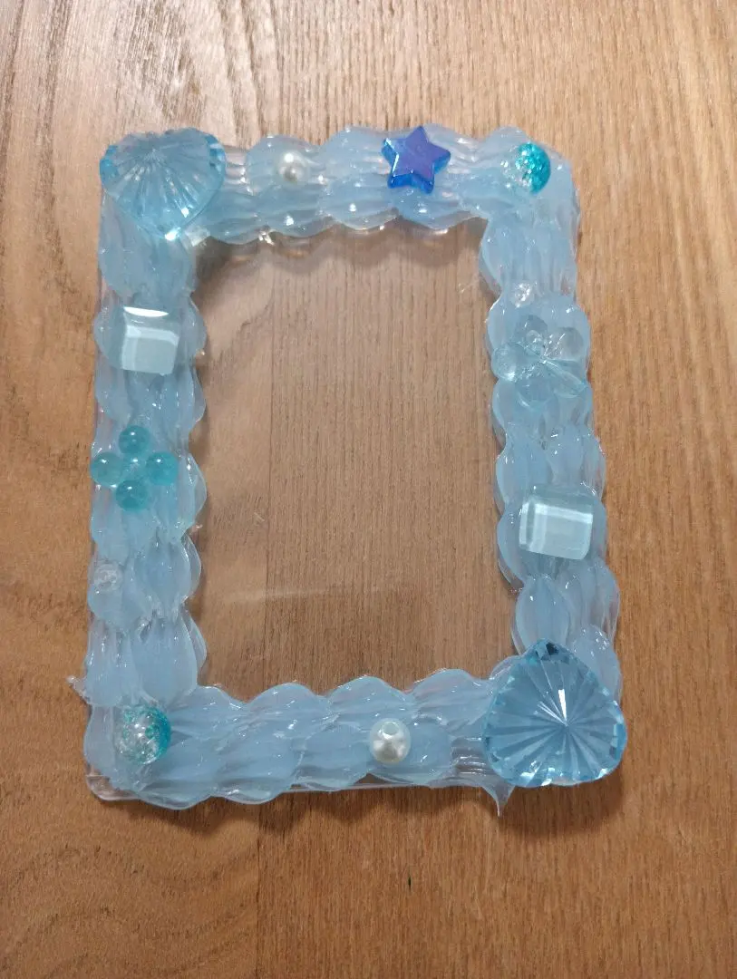 Thumbnail of ⑪ Light blue bead decoration whip deco trading card case