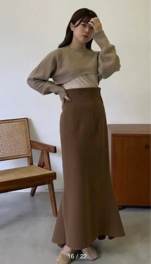 スカート omayu - サテンナロースカート INTER FACTORY omayu - サテンナロースカート made in INTER FACTORY（スカート