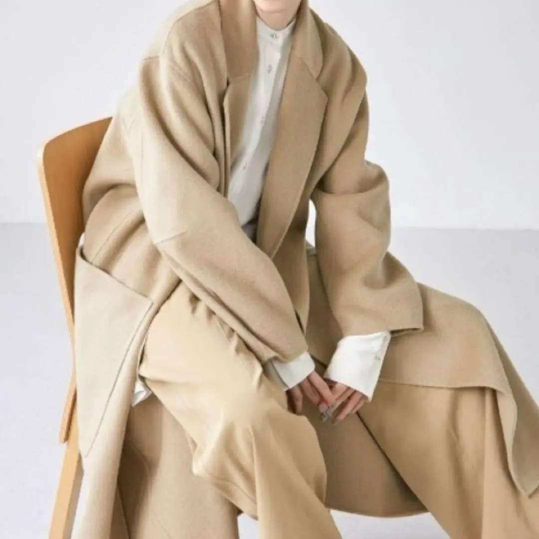 降價中 米色 超大款 羊毛大衣 todayful 的縮圖