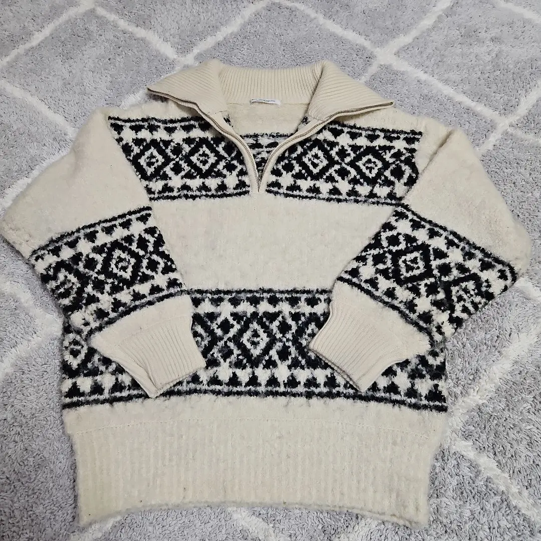 Thumbnail of BEAUTY&YOUTH Nordic Pattern Half-Zip Knit