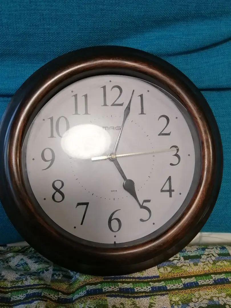 Thumbnail of MAG Mag Quartz Wall Clock, Analog, Silent Sweep Second Hand, Wood Grain, W-518BR