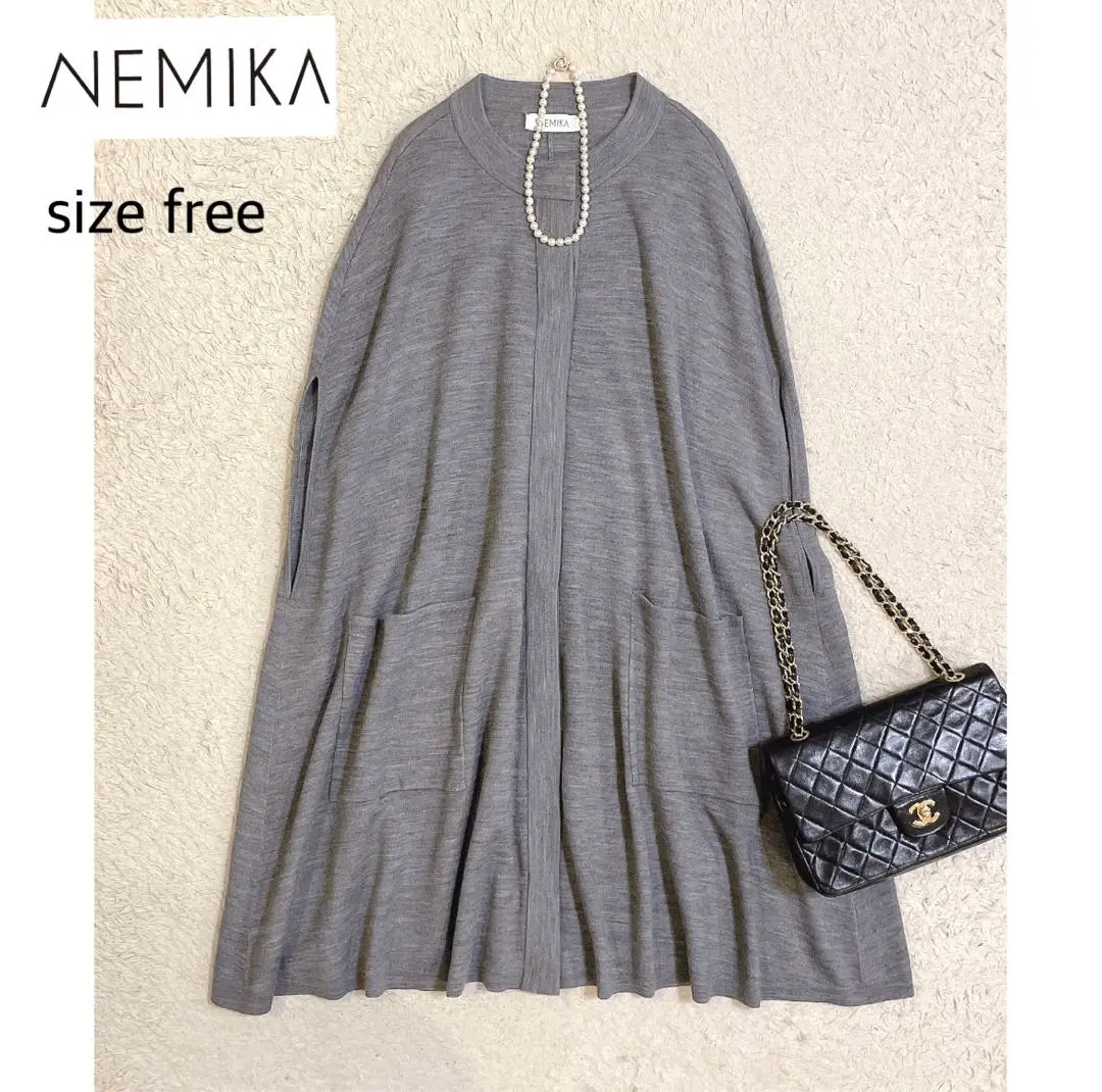 【美品】NEMIKA / Leilianニット ケープコート ポンチョ マント 美品】NEMIKA / Leilianニット ケープコート ポンチョ マント