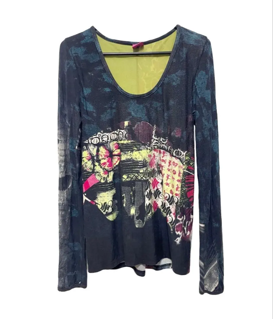 Thumbnail of SAVE THE QUEEN Heisei Gal y2k Colorful Long Sleeve Cut and Sew 00s