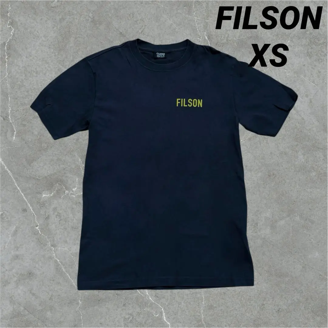グッドプリントUSA製アメリカ製FILSONフィルソンロゴプリントTシャツMブラック墨黒アメカジワークアウトドアオールコットンh23667 58142-top2.jpg