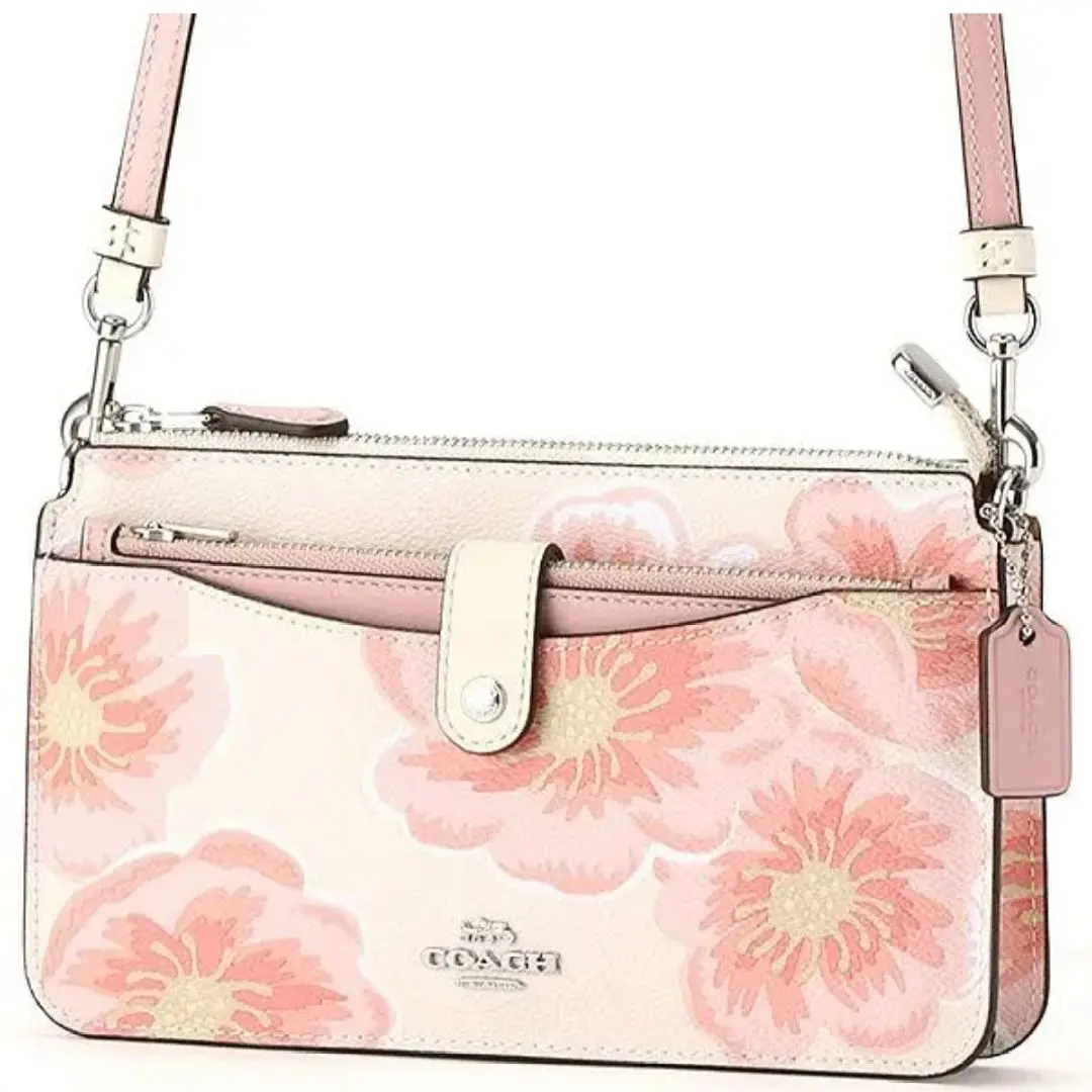 未使用品✨　COACH コーチ　アクセサリーポーチ　ハンドバッグ　桜柄　春　夏 未使用品✨ COACH コーチ アクセサリーポーチ ハンドバッグ 桜柄