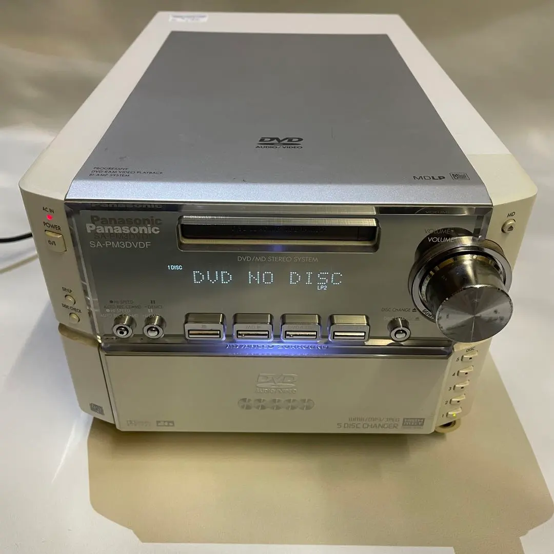 パナソニック Panasonic コンポ SC-PM3DVDF SA-PM3DV Panasonic パナソニック SC-PM3DVDF-S シルバー DVD/MD ステレオ