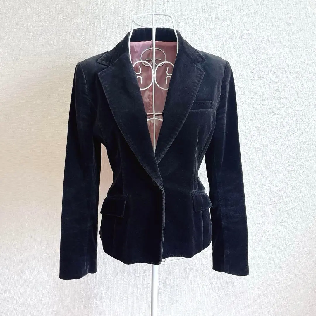 Thumbnail of Off-on Black Velvet Tailored Jacket Autumn Winter Spring Women's Outerwear