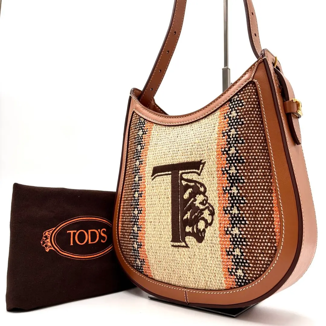 TOD'S ブラウンスエード オーボエ　ハンドバッグ ベージュ トッズ/ハンドバッグ/オーボエ バッグ マイクロ/ブラウン/レザー