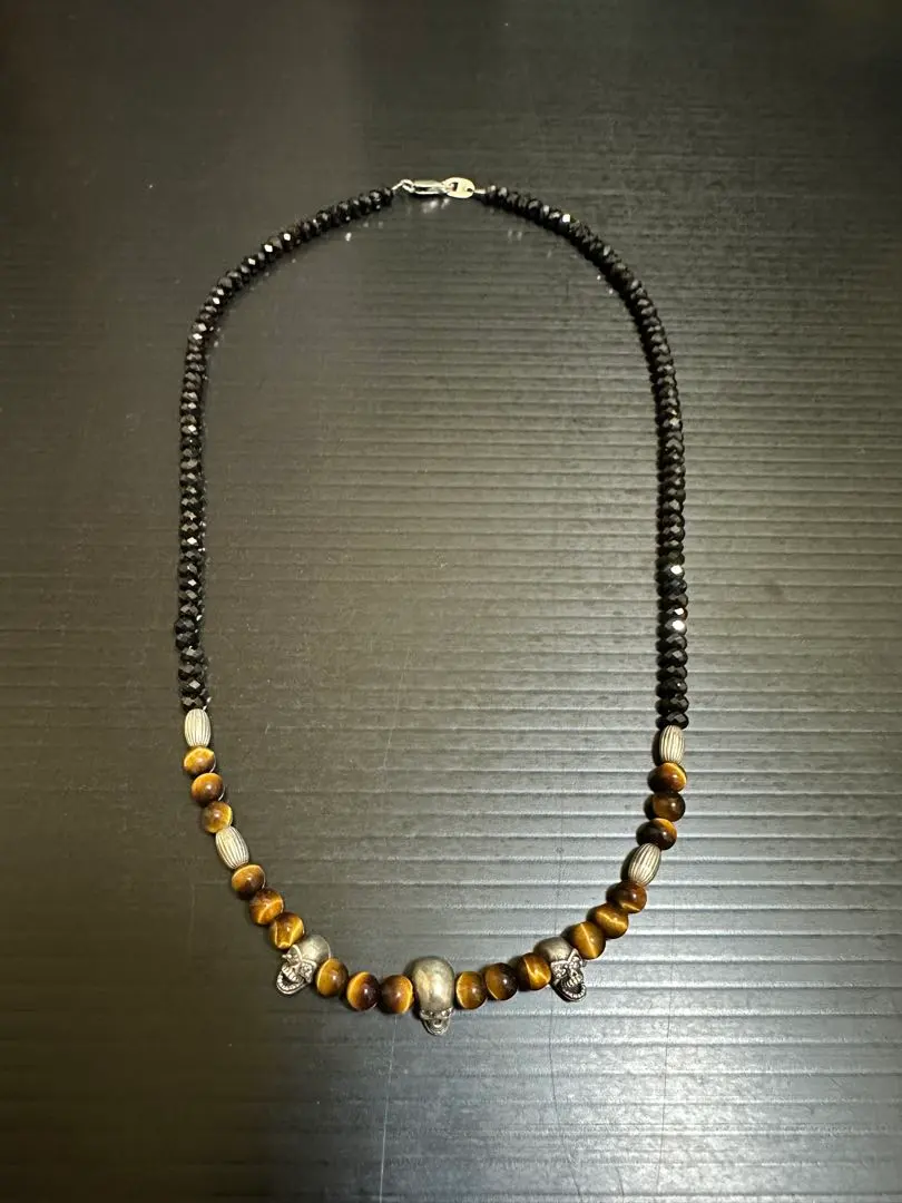 Thumbnail of Stone Market Black Spinel Necklace Skull Tiger Eye Silver