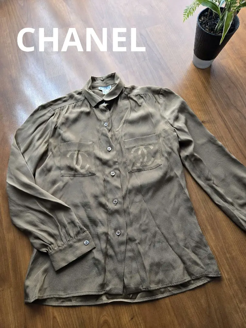 CHANEL CREATION 長袖ブラウス　ココマーク　ブラウン CHANEL CREATION 長袖ブラウス ココマーク ブラウン トップス