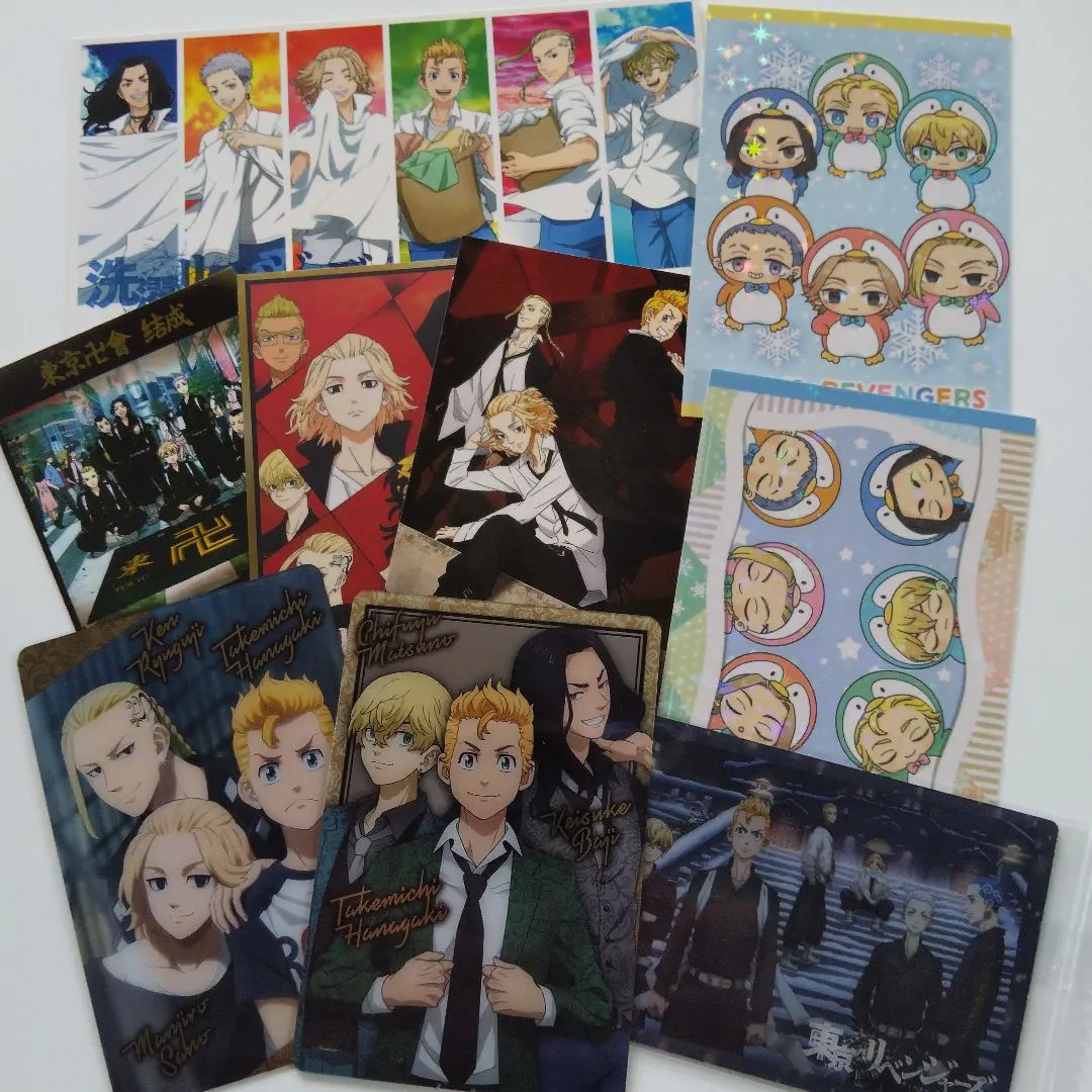 Thumbnail of Tokyo Revengers 9-piece set: Cards, stickers, and a bulk sale.