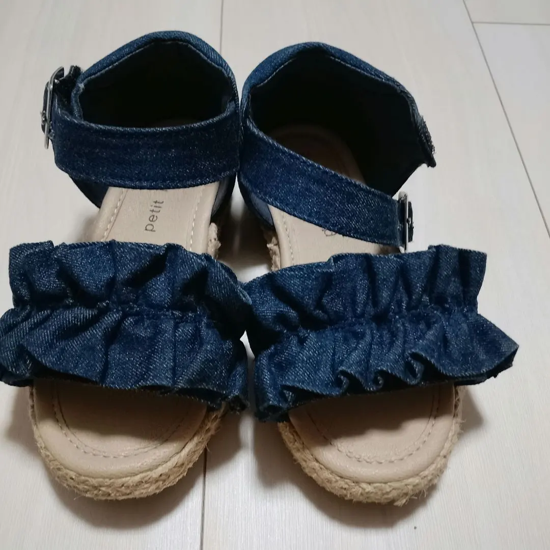 Thumbnail of petit main Denim Frill Sandals 16cm