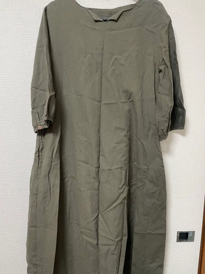 Thumbnail of Olive Green 3/4 Sleeve Shirt Dress