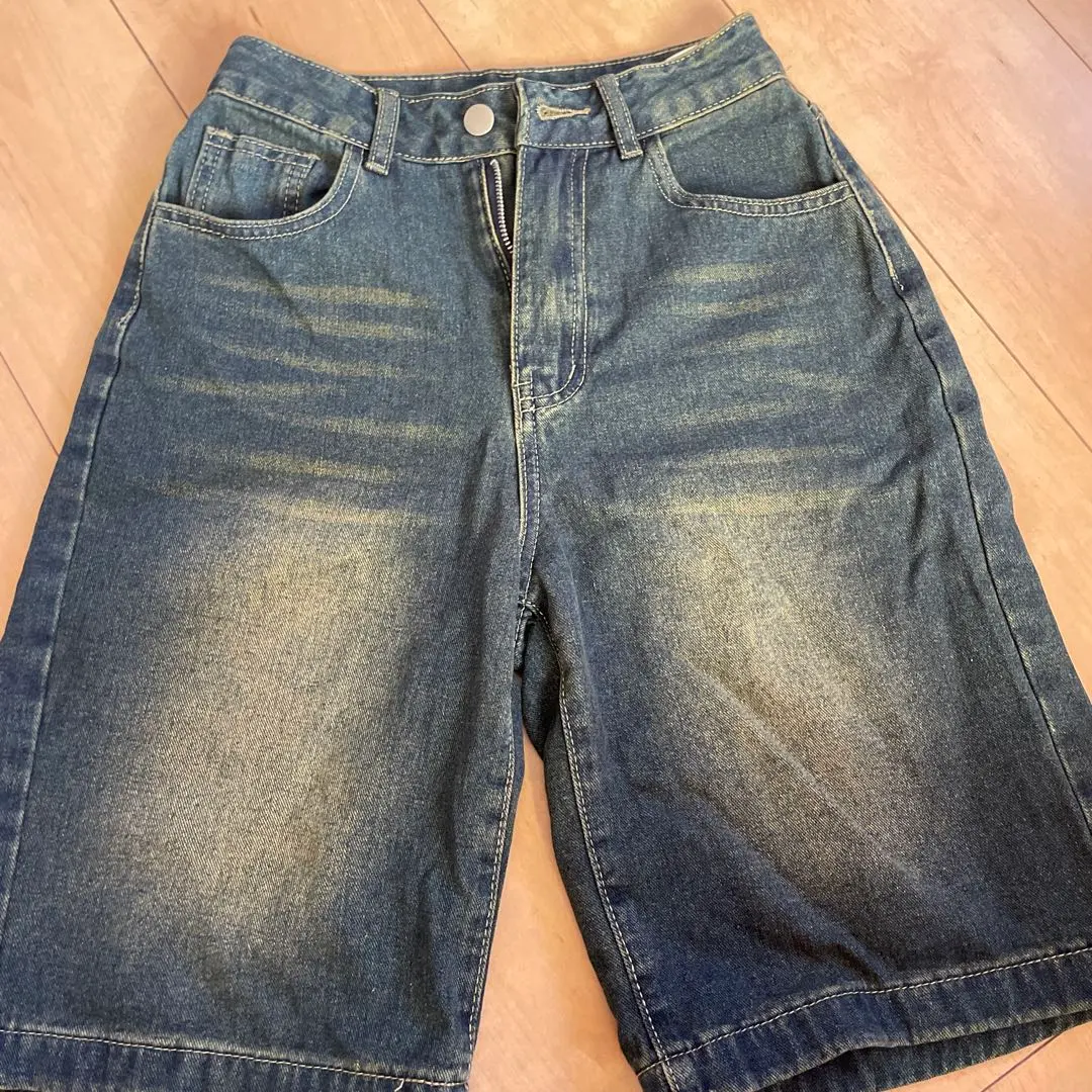 Thumbnail of Dark blue denim shorts