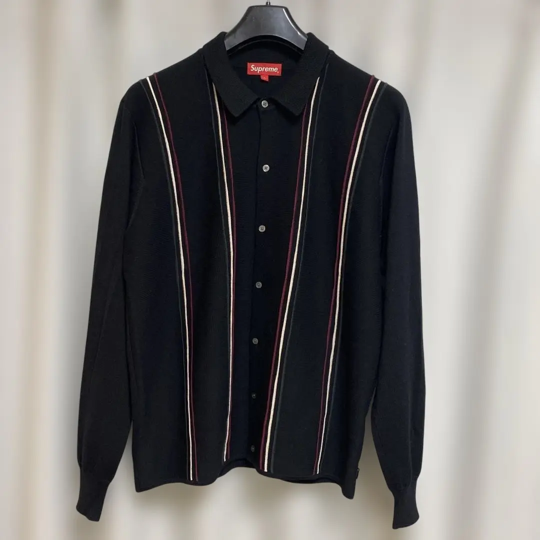 極美品 高良健吾着用 Supreme striped polo sweater 高良健吾着用 Supreme Striped Polo Sweater