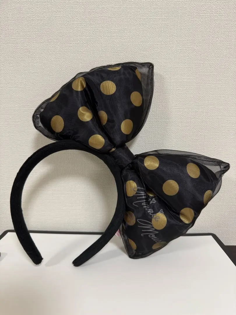 東京迪士尼樂園 米妮 蝴蝶結髮箍 圓點 黑色 的縮圖